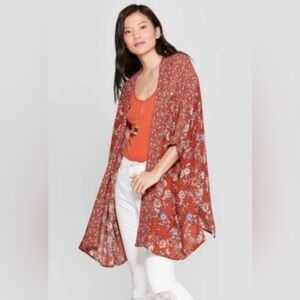 Knox Rose Boho Floral Kimono size XS